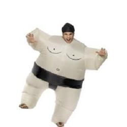 sumo wrestler w/hat inflatable costume