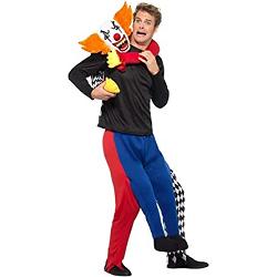 piggyback kidnap clown costume multi coloured with