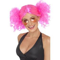 1980s bunches pink wig