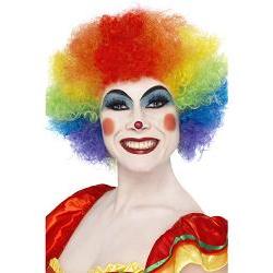 crazy clown parykk/ regnbuefarget one size