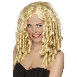 film star wig/blonde/spiral curls/bag