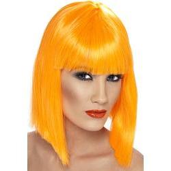 glam short blunt wig w/fringe/orange
