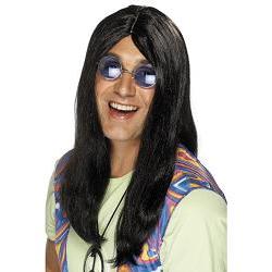 neil hippy wig/black/side parting