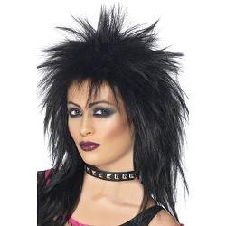 rock diva wig all black best quality/ 80s