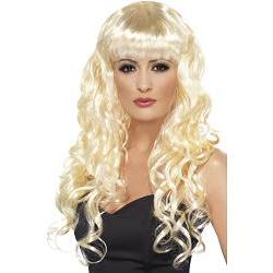 siren wig/blonde/long curly/bag