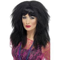 80s trademark crimp wig/black/layered