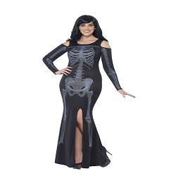 curves skeleton costume black with dress