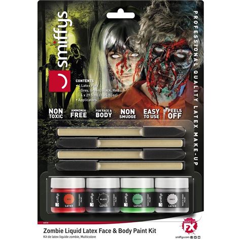 zombie liquid latex kit multi coloured make up pot