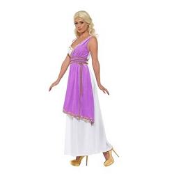 grecian goddess costume white  purple with long d