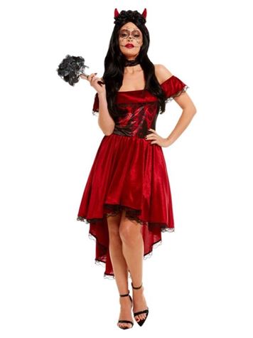 day of the dead devil costume red dress s