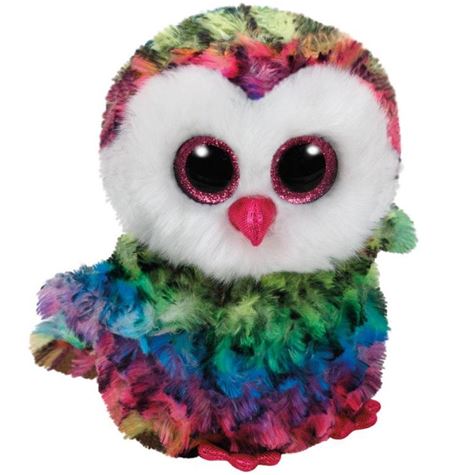 ty owen   multicolor owl regular/ beanie boos