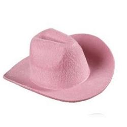 mini cowboyhatt/ hvit og rosa ass
