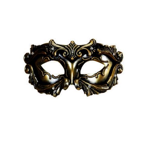deluxe bronze baroque colombina mask with strass