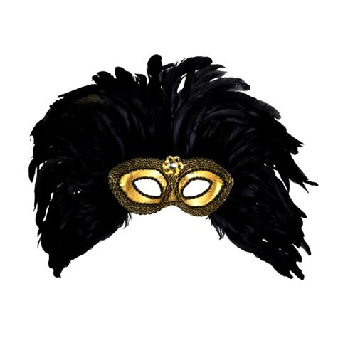gold trimmed eyemasks with gem  feathers