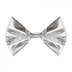 silver metallic bow tie