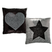 silver/black coloured sequin cushion/ star  heart 0