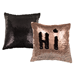 champagne/black coloured sequin cushion/ glamour/  0
